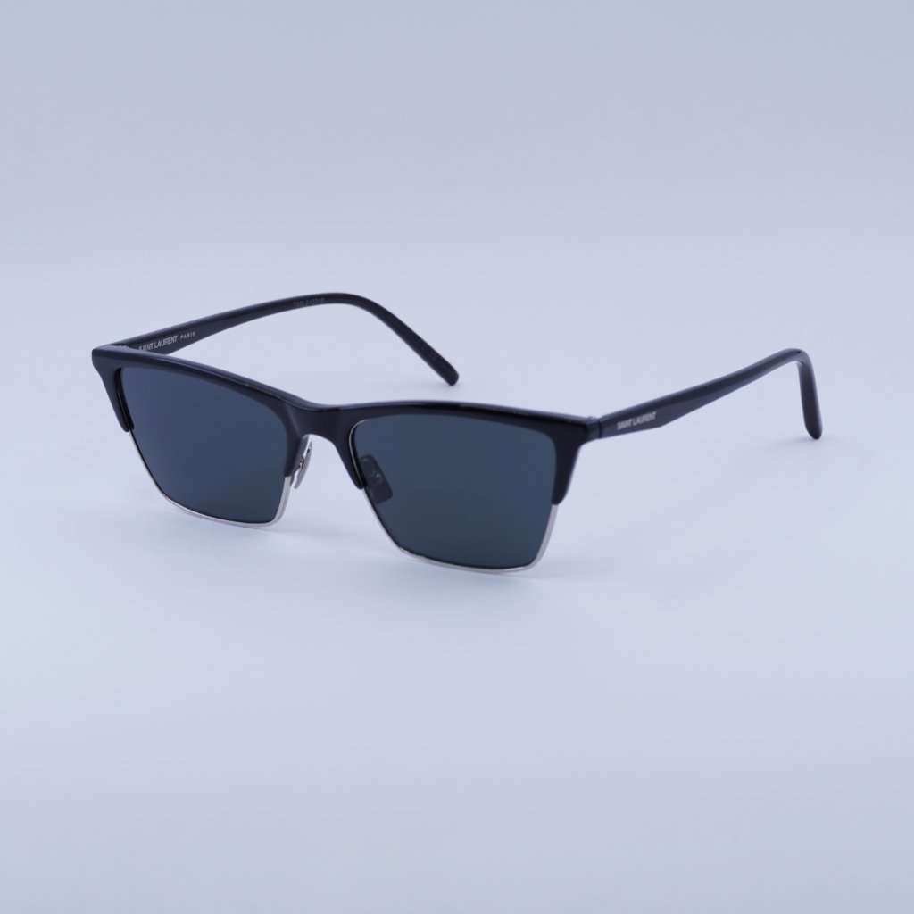 New Saint Laurent Sl767 002 Sunglasses - Shiny Black/Silver Frame